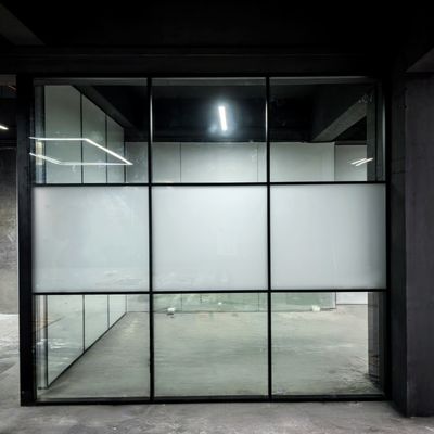 Layered Partition Wall With Non-full Height With Different Levels Glass Partition With Frosted Glass