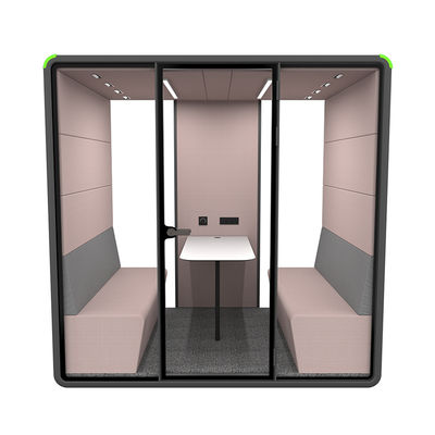 Modern Soundproof Booth with 4000K LED Light and STC30dB Acoustic Performance for Office Privacy