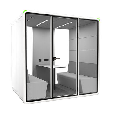 Office Padding Pods Acoustic Fabric Padding Soundproof Phone Booth with Sofa Desk Furniture