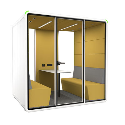 Silent Booth 6 People Private Conference Soft Design Pods Office Soundproof Conference Meeting Pods Removable Furniture