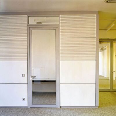 Interior Glass Wall System Room Divider Aluminium Partition Wall with Built-in Door