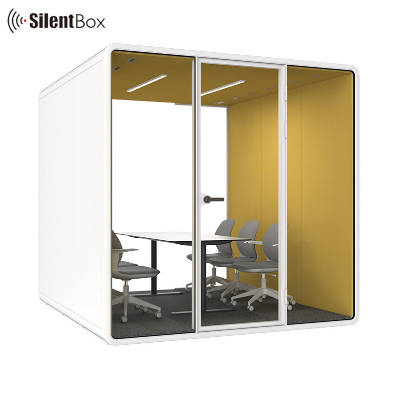 Modular Soundproof Meeting Pod for 6 People with W2600*D2605*H2338mm Dimensions